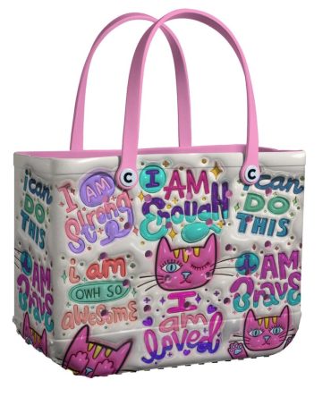 Bucket Tote Bag, Limited Edition Bogg Bag, Beach Bag Self Love Puffy