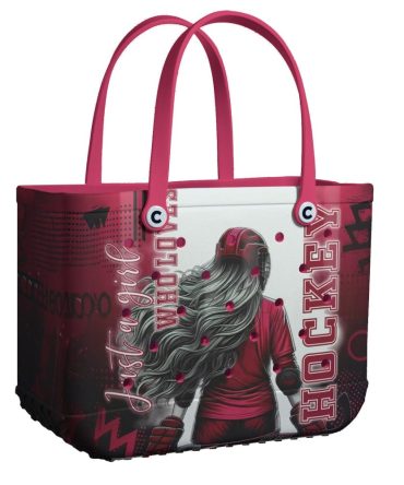 Bucket Tote Bag, Limited Edition Bogg Bag, Beach Bag Loves Hockey