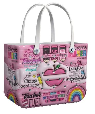 Stylish Teacher Tote Bag - Inspirational Quotes & Fun Design For Educators