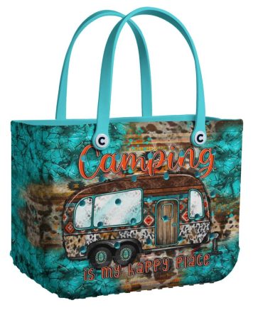 Stylish Teal Camping Tote Bag – Perfect For Outdoor Adventures & Travel