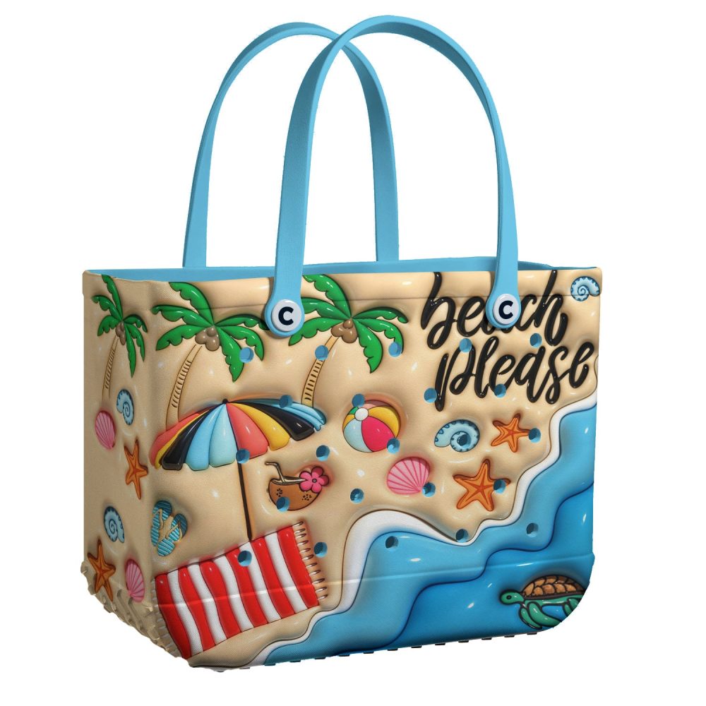 Colorful Beach-Themed Tote Bag - Perfect For Summer Getaways & Poolside Fun!