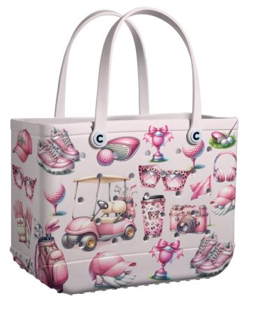 Stylish Pink Golf-Themed Tote Bag - Durable, Spacious & Chic Design For Everyday Use