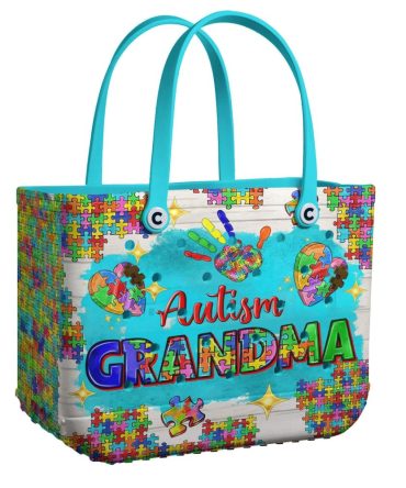 Bucket Tote Bag, Limited Edition Bogg Bag, Beach Bag Autism Grandma