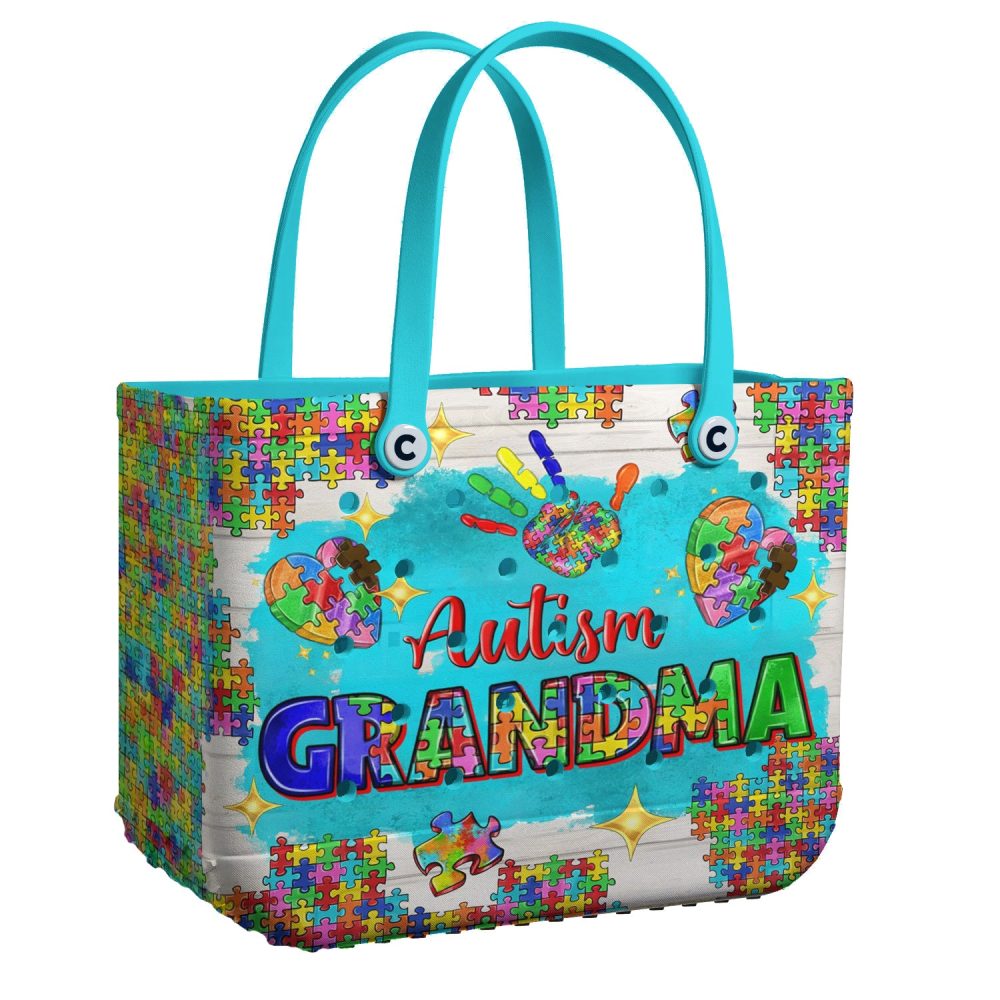 Bucket Tote Bag, Limited Edition Bogg Bag, Beach Bag Autism Grandma