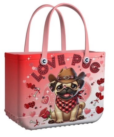 Charming Pug Love Tote Bag – Cute & Stylish Pink Handbag For Dog Lovers