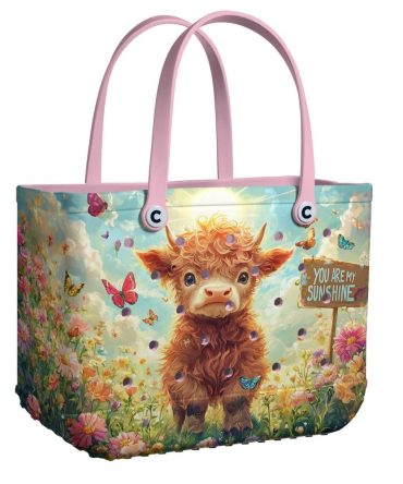 Bucket Tote Bag, Limited Edition Bogg Bag, Beach Bag Moo-Rning Sunshine