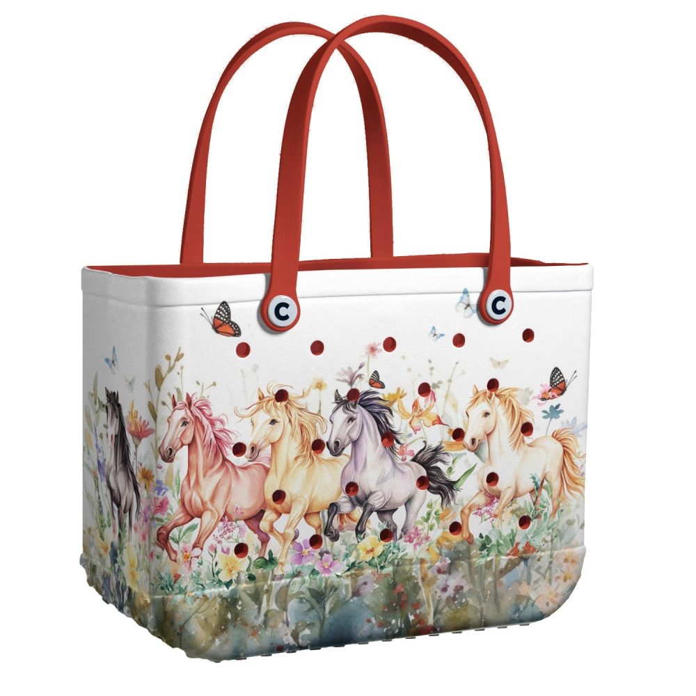 Bucket Tote Bag, Limited Edition Bogg Bag, Beach Bag Enchanted Meadow