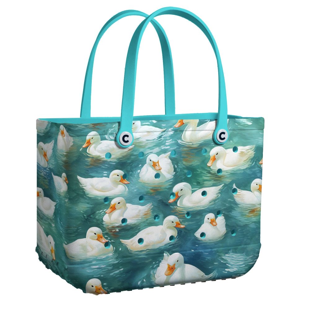 Bucket Tote Bag, Limited Edition Bogg Bag, Beach Bag Quack & Splash
