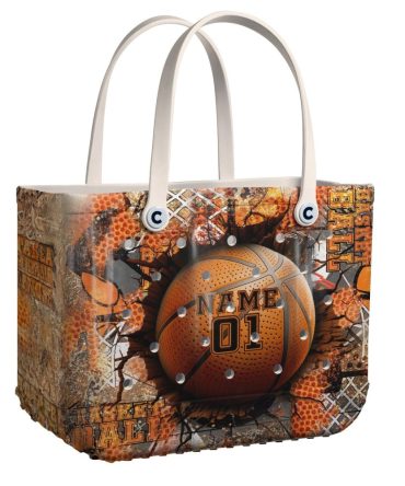 Bucket Tote Bag, Limited Edition Bogg Bag, Beach Bag Hoops Hustle