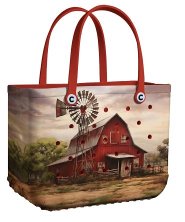Charming Red Barn Farmhouse Tote Bag – Rustic Style With Durable Design For Everyday Use
