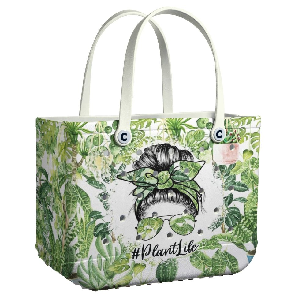 Bucket Tote Bag, Limited Edition Bogg Bag, Beach Bag House Plants