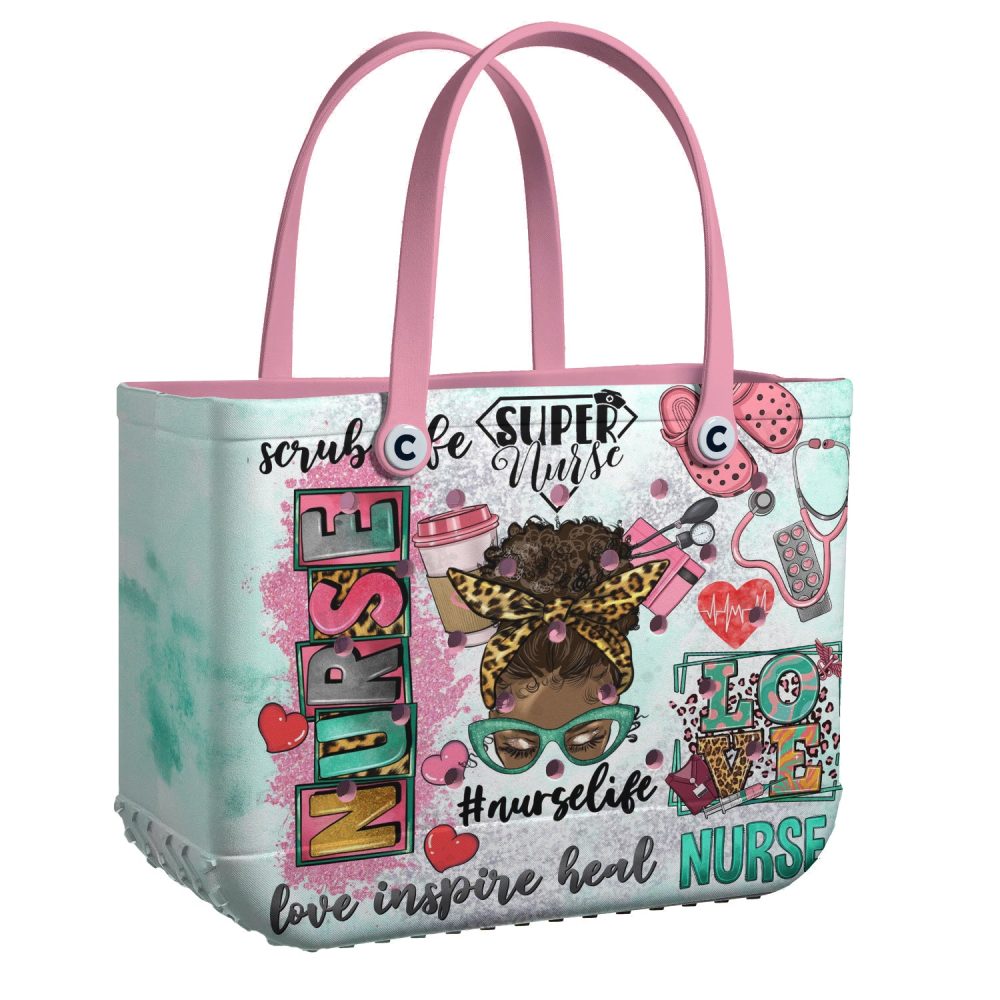 Bucket Tote Bag, Limited Edition Bogg Bag, Beach Bag Nurse Hustle