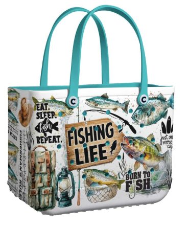Bucket Tote Bag, Limited Edition Bogg Bag, Beach Bag Hooked On Life