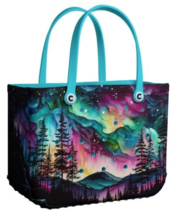 Vibrant Galaxy Tote Bag - Artistic Forest Design, Durable & Stylish Handbag For Everyday Use