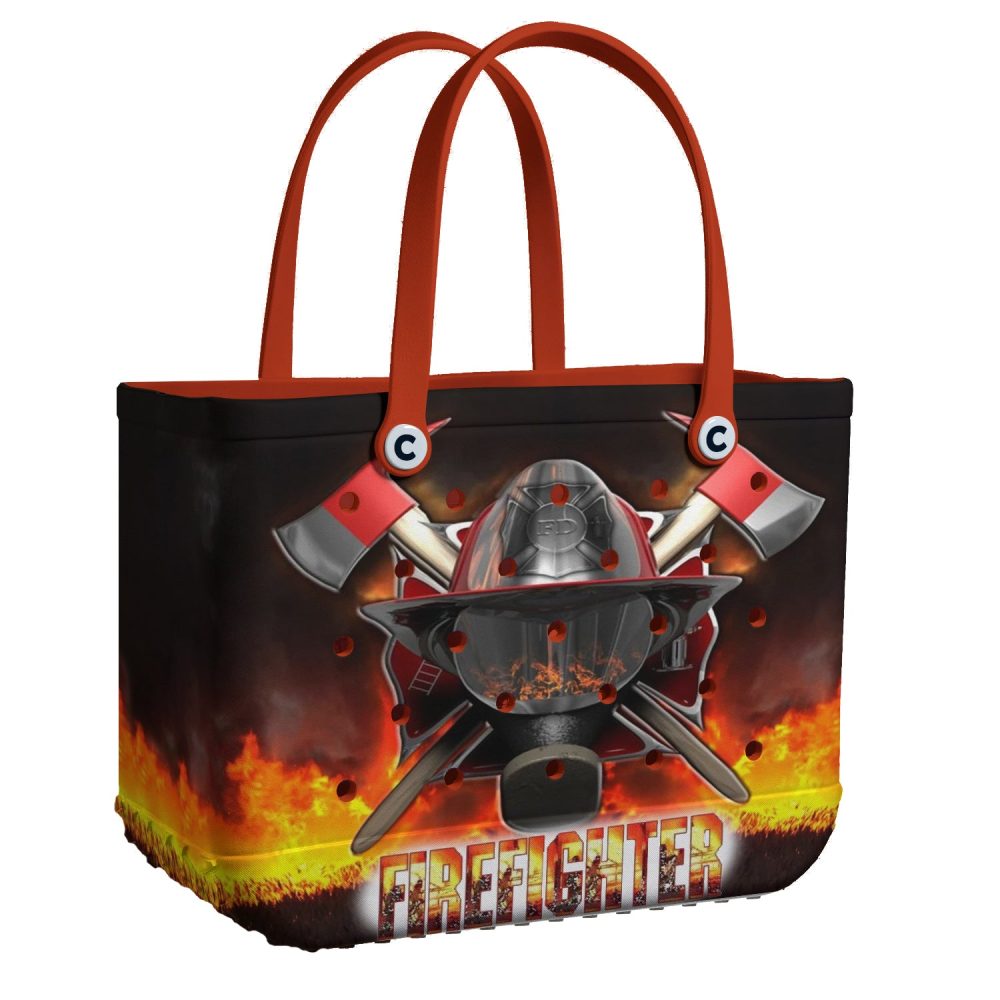 Bucket Tote Bag, Limited Edition Bogg Bag, Beach Bag Firefighter