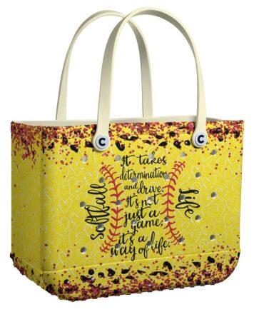 Softball Tote Bag - Inspirational Quote Design, Perfect Sports Gift For Women & Girls