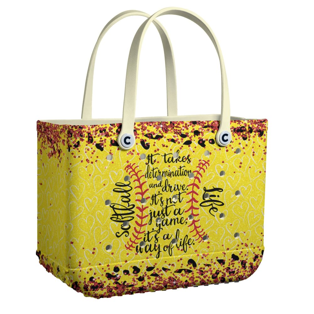 Softball Tote Bag - Inspirational Quote Design, Perfect Sports Gift For Women & Girls