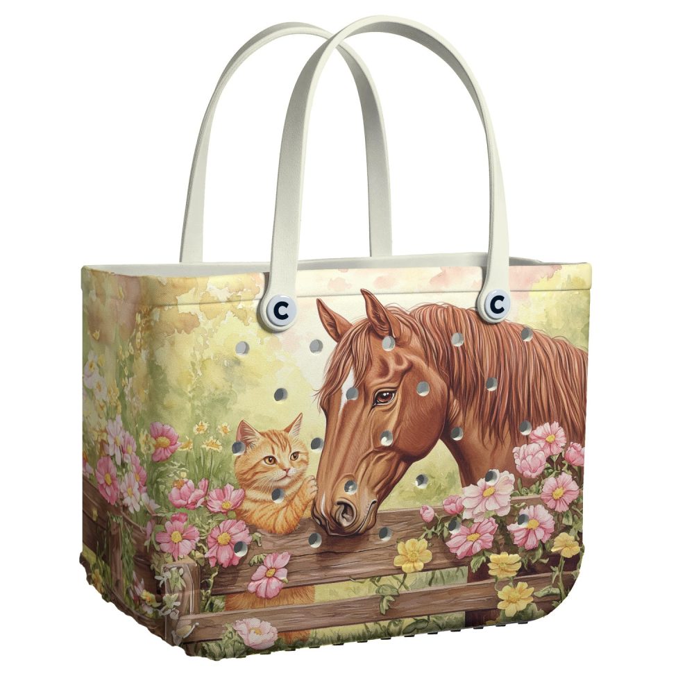 Bucket Tote Bag, Limited Edition Bogg Bag, Beach Bag Farmyard Friends