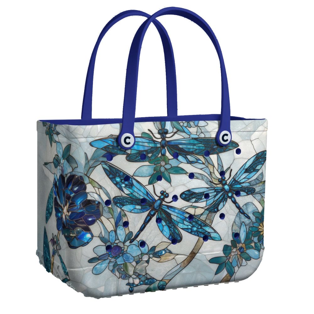 Stylish Blue Dragonfly Tote Bag - Durable, Spacious & Eco-Friendly Shopper