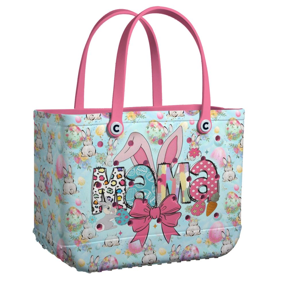 Bucket Tote Bag, Limited Edition Bogg Bag, Beach Bag Easter Mama Bunny