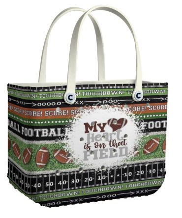 Football Tote Bag - 'My Heart Is On That Field' - Perfect For Game Day Fans
