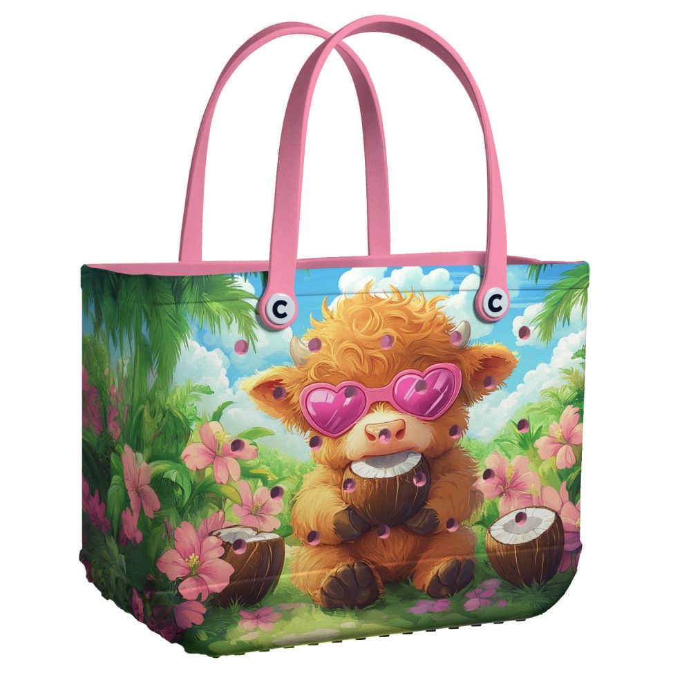 Bucket Tote Bag, Limited Edition Bogg Bag, Beach Bag Coco Moo