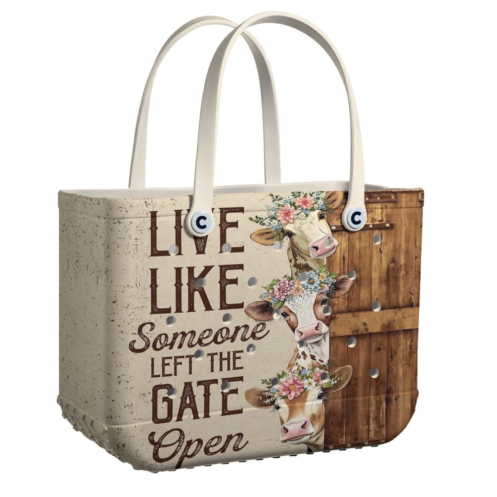 Bucket Tote Bag, Limited Edition Bogg Bag, Beach Bag Run Wild Farm