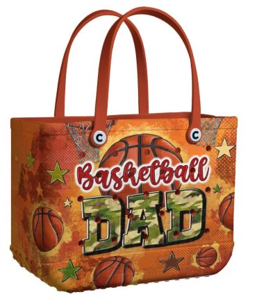 Bucket Tote Bag, Limited Edition Bogg Bag, Beach Bag Basketball Dad Camo