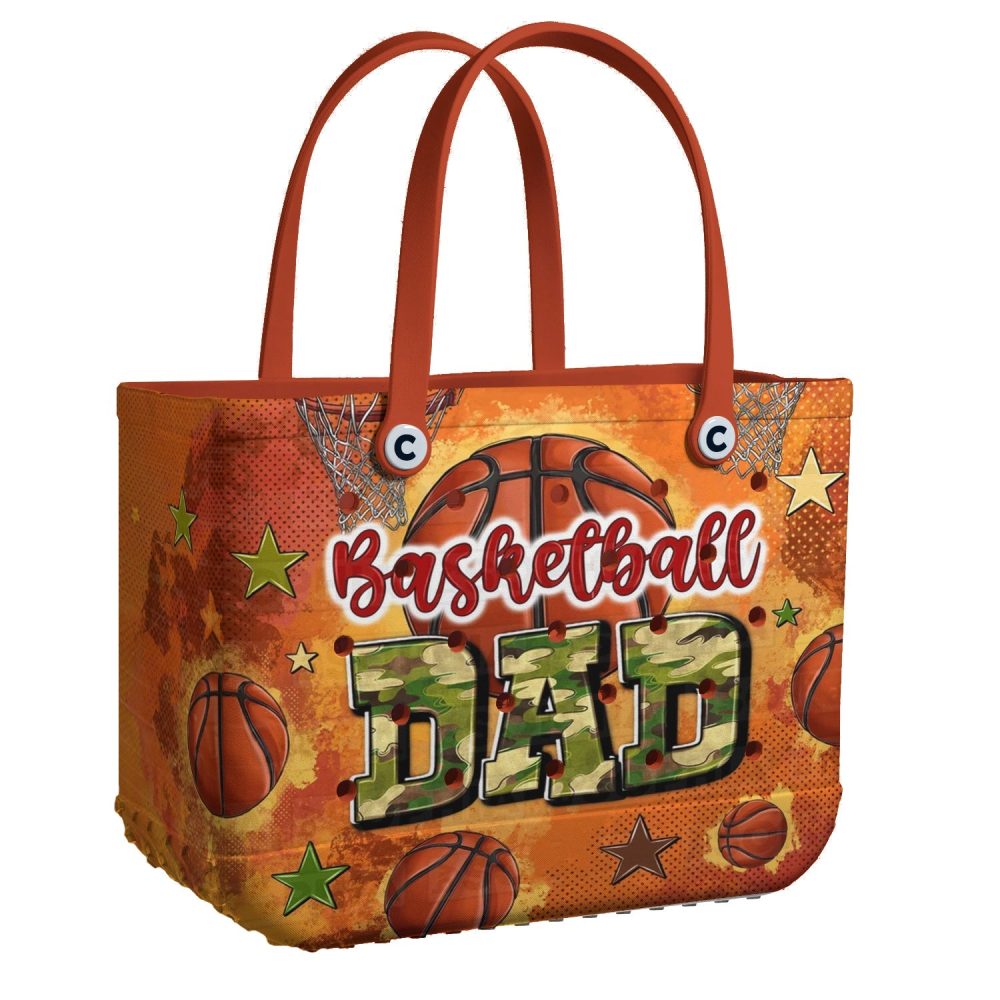Bucket Tote Bag, Limited Edition Bogg Bag, Beach Bag Basketball Dad Camo