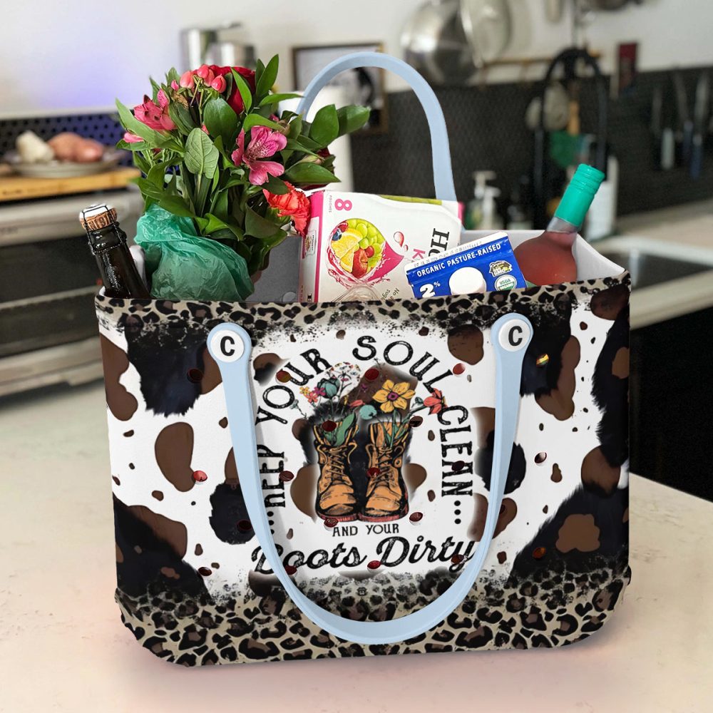 Bucket Tote Bag, Limited Edition Bogg Bag, Beach Bag Clean Heart, Dirty Boots - Image 3