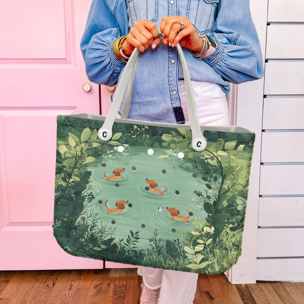Bucket Tote Bag, Limited Edition Bogg Bag, Beach Bag Sausage Dog'S Joy - Image 4