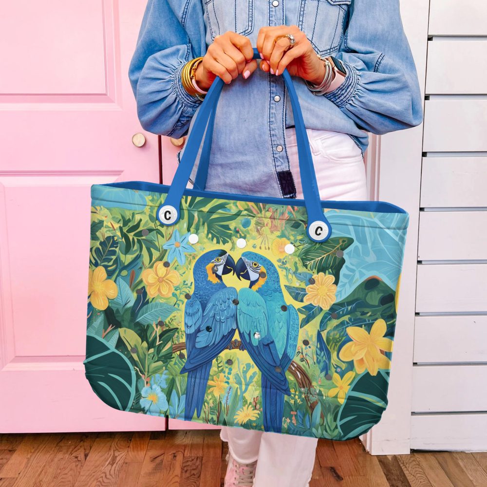 Bucket Tote Bag, Limited Edition Bogg Bag, Beach Bag Tropical Whisper - Image 2