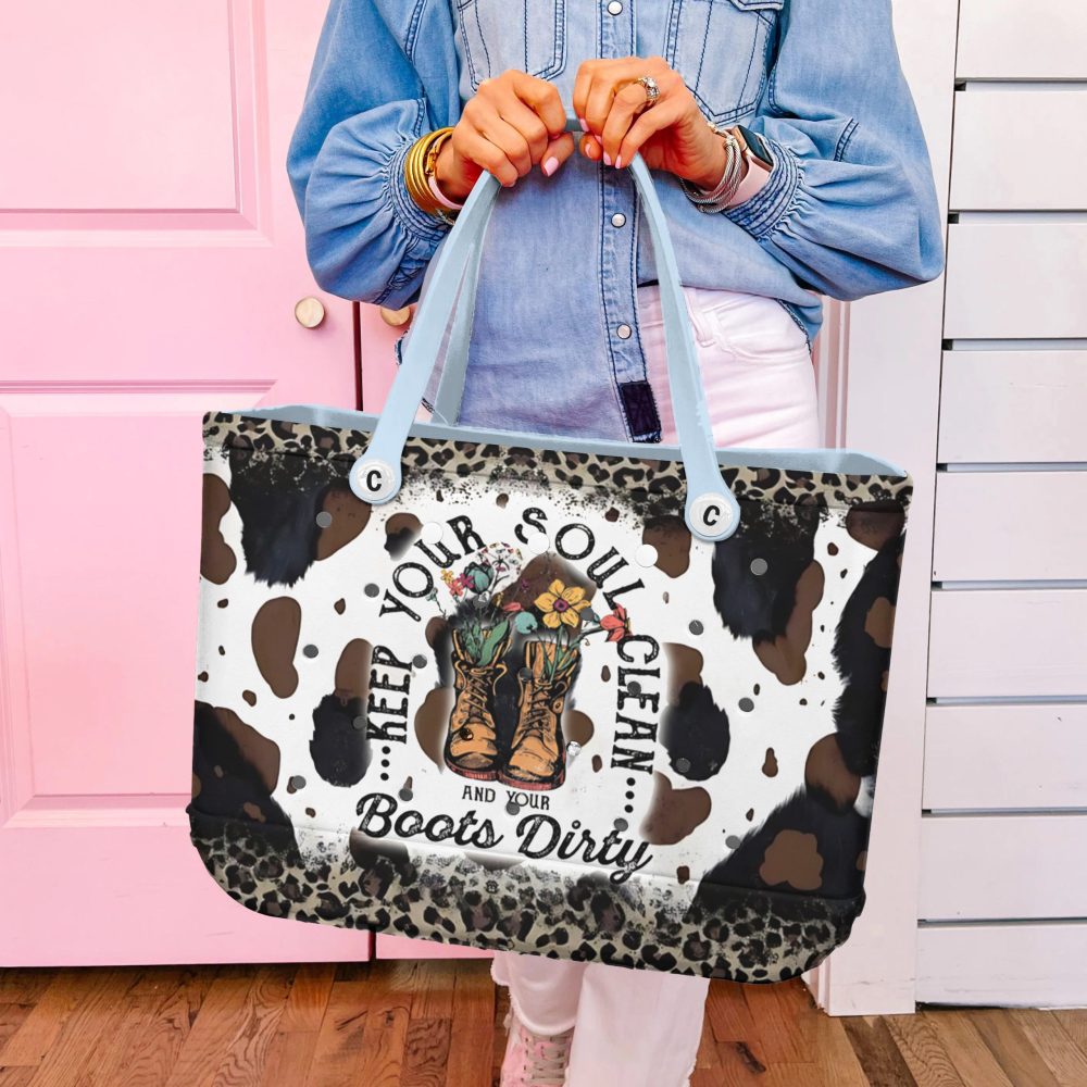 Bucket Tote Bag, Limited Edition Bogg Bag, Beach Bag Clean Heart, Dirty Boots - Image 6
