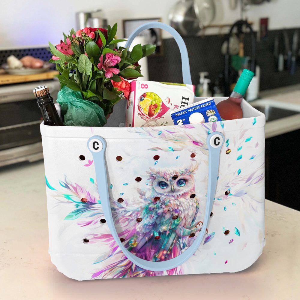 Bucket Tote Bag, Limited Edition Bogg Bag, Beach Bag Glimmer Hoot - Image 4