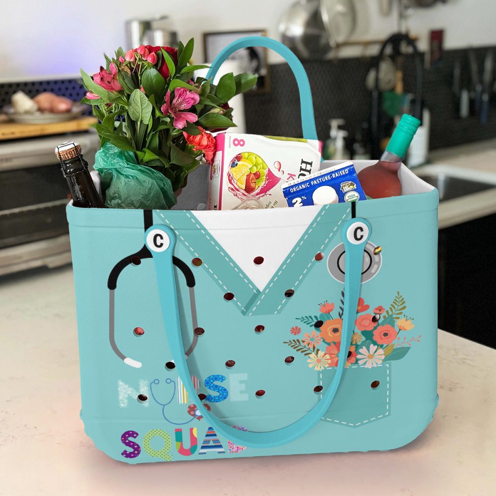 Bucket Tote Bag, Limited Edition Bogg Bag, Beach Bag Caring Crew - Image 4