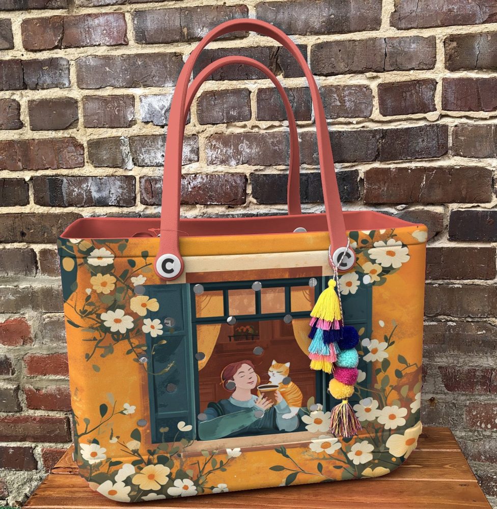 Bucket Tote Bag, Limited Edition Bogg Bag, Beach Bag A Peaceful Day - Image 5