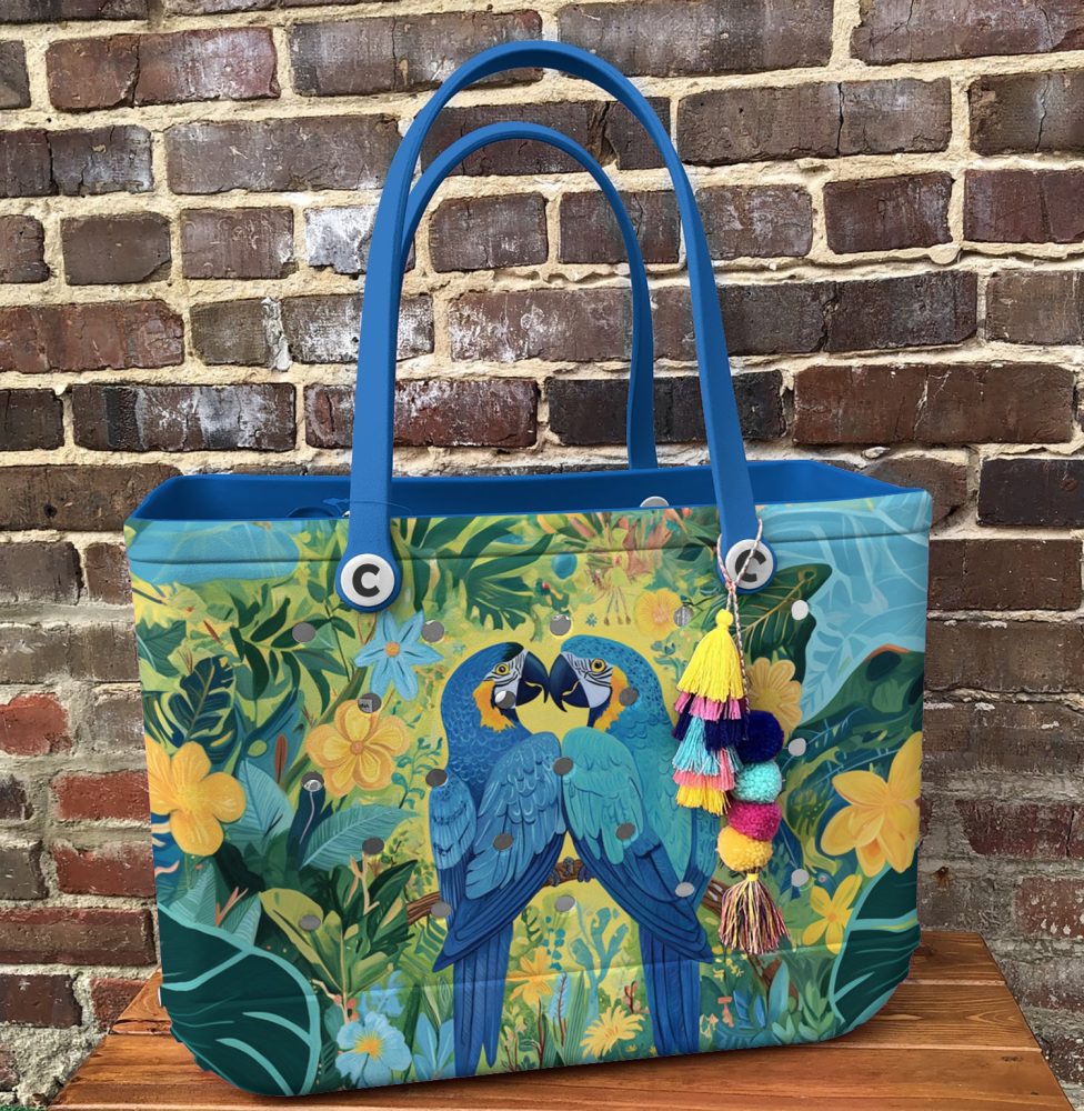 Bucket Tote Bag, Limited Edition Bogg Bag, Beach Bag Tropical Whisper - Image 4