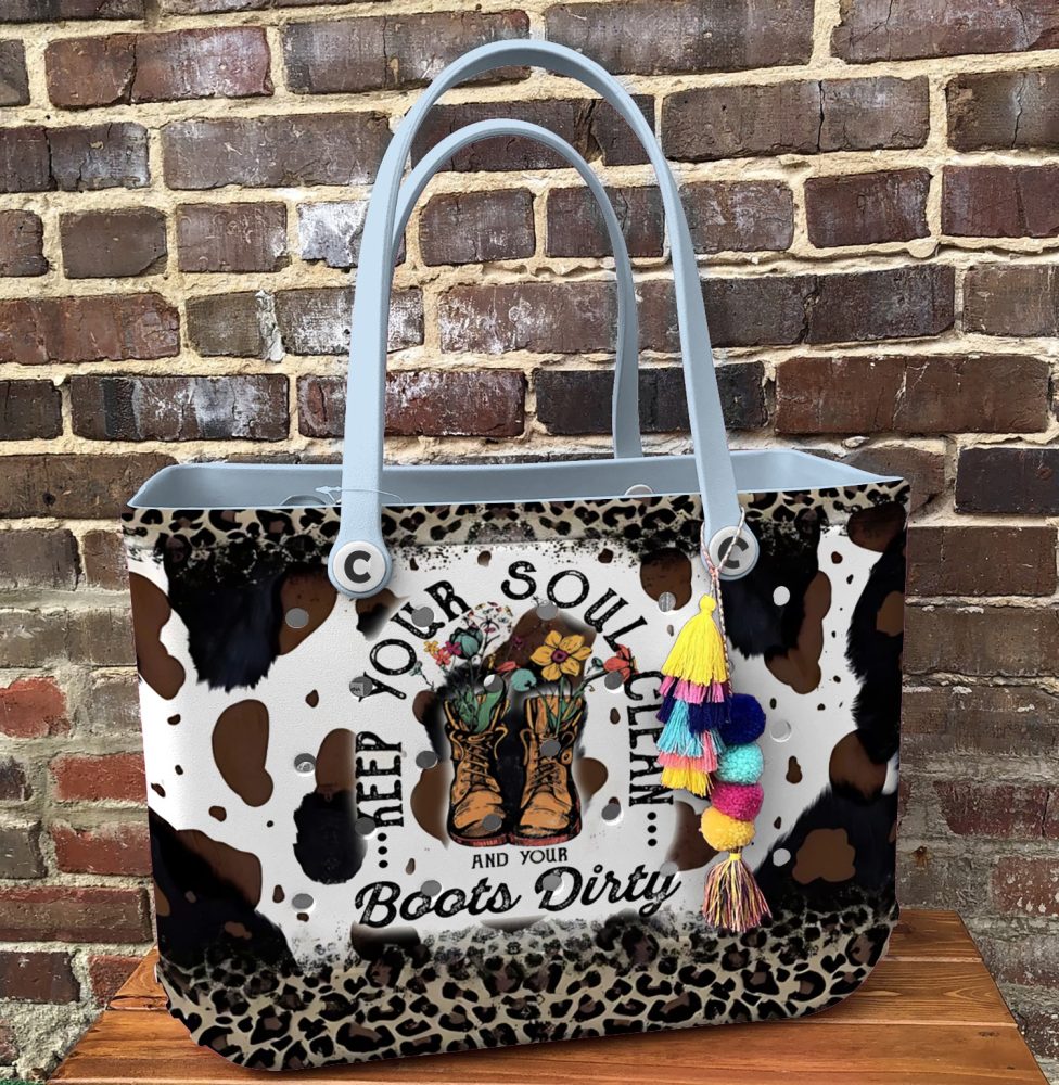 Bucket Tote Bag, Limited Edition Bogg Bag, Beach Bag Clean Heart, Dirty Boots - Image 4