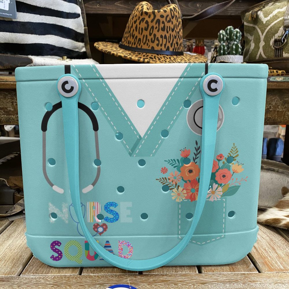 Bucket Tote Bag, Limited Edition Bogg Bag, Beach Bag Caring Crew - Image 5