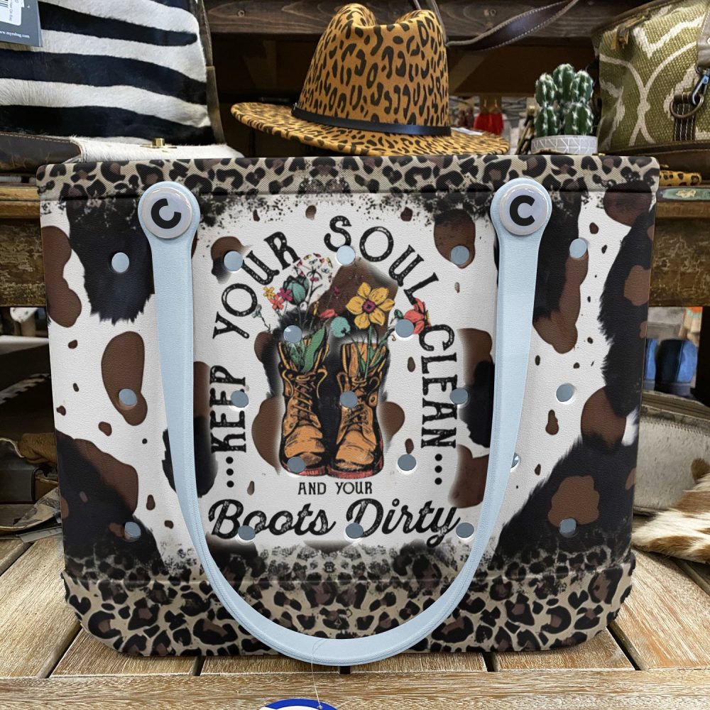 Bucket Tote Bag, Limited Edition Bogg Bag, Beach Bag Clean Heart, Dirty Boots - Image 5