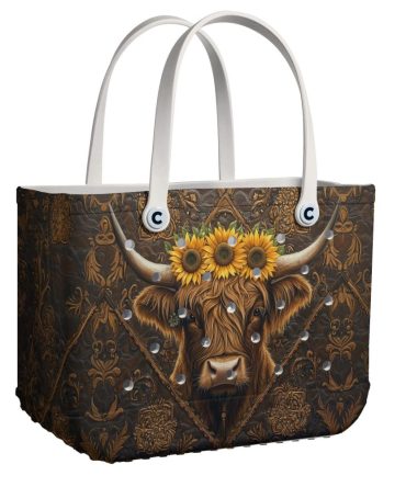 Bucket Tote Bag, Limited Edition Bogg Bag, Beach Bag The Bloom Beneath Her Horns