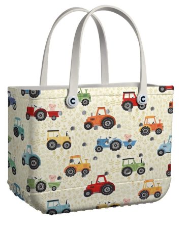 Bucket Tote Bag, Limited Edition Bogg Bag, Beach Bag Vroom Vroom, Farmer!