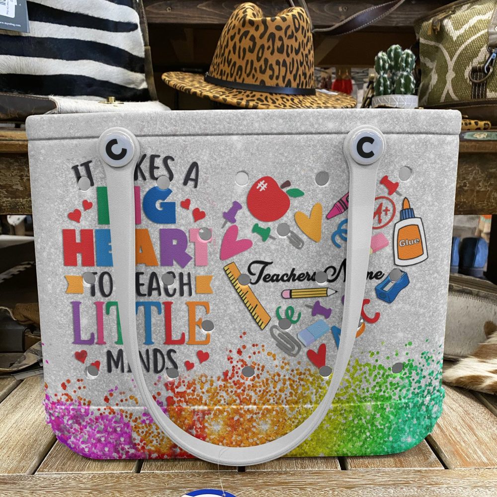 Bright & Colorful Teacher Tote Bag - 'Big Heart To Teach' Design For Educators - Image 5