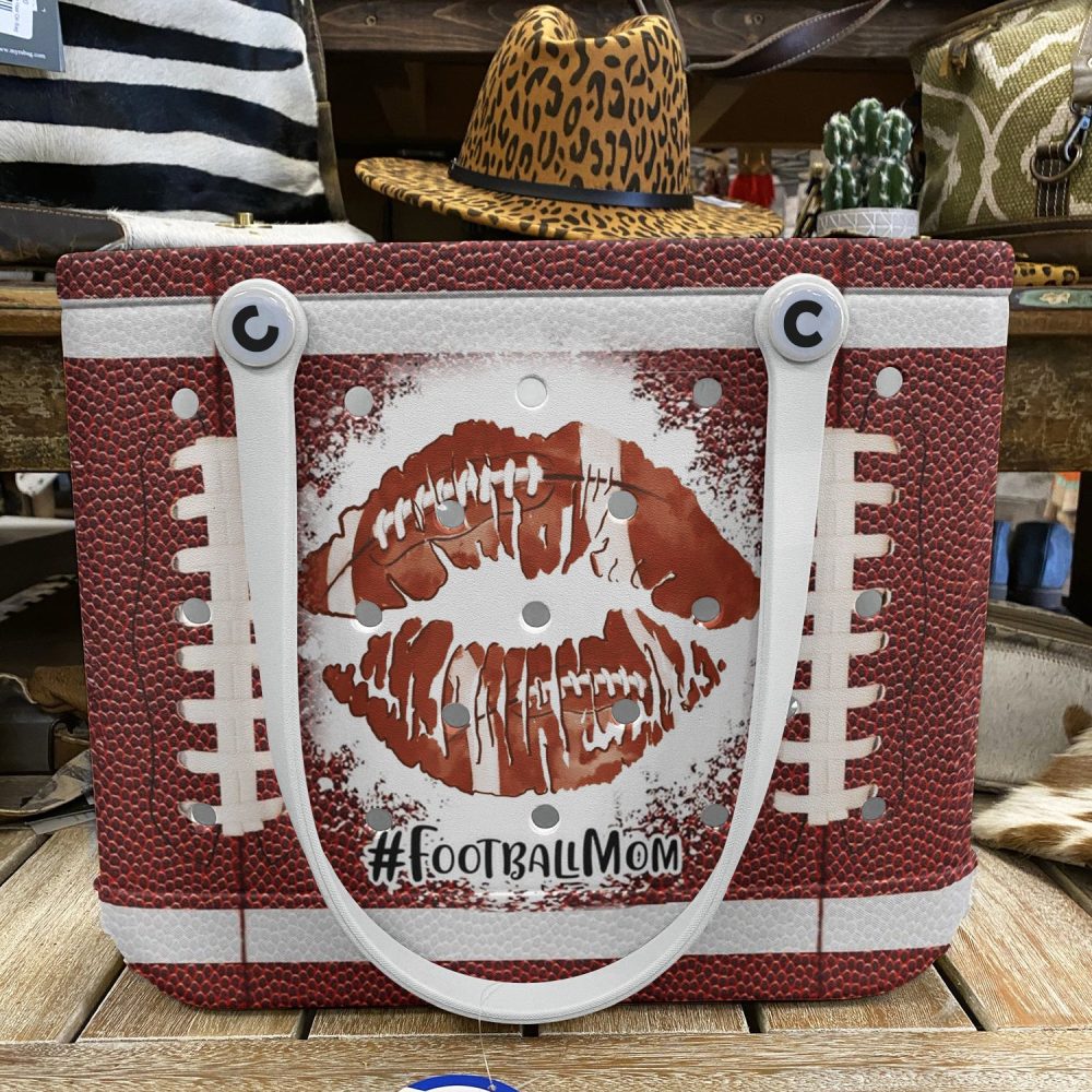 Bucket Tote Bag, Limited Edition Bogg Bag, Beach Bag Gridiron Kiss - Image 4