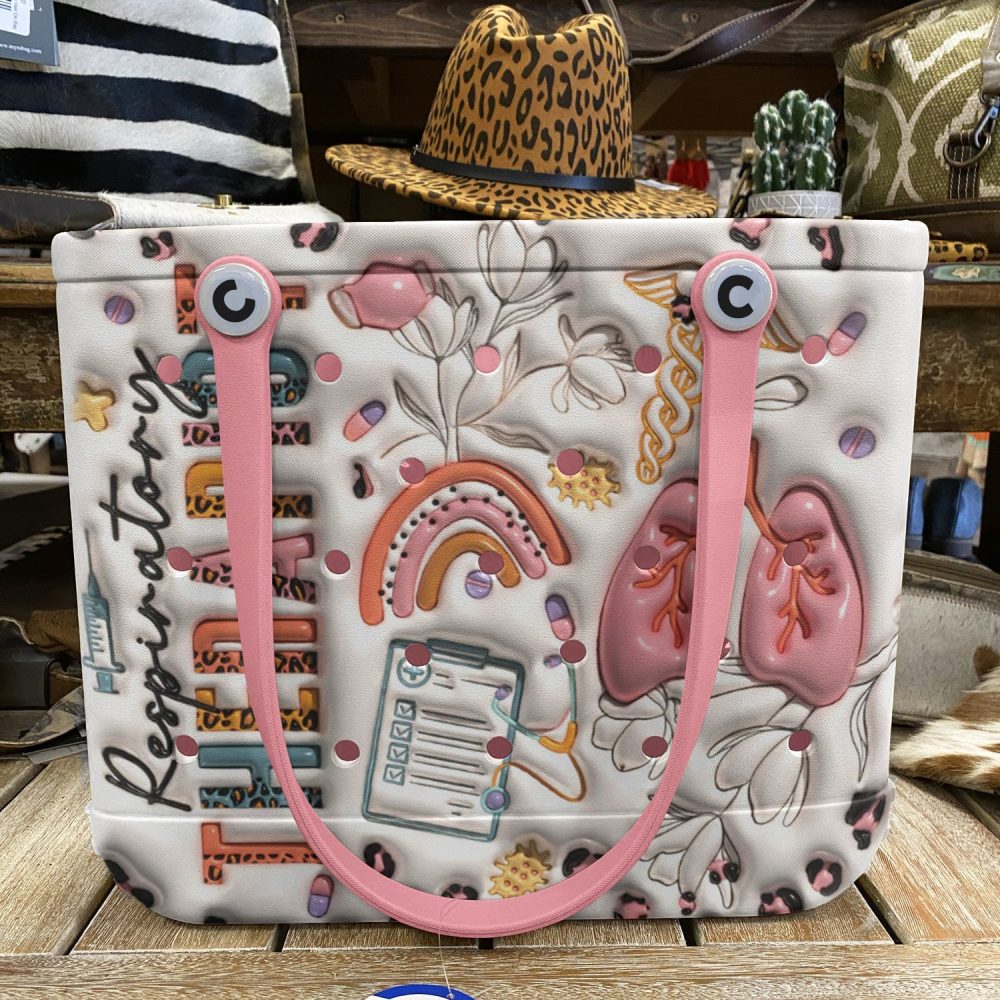 Bucket Tote Bag, Limited Edition Bogg Bag, Beach Bag Respiratory Rebel - Image 4