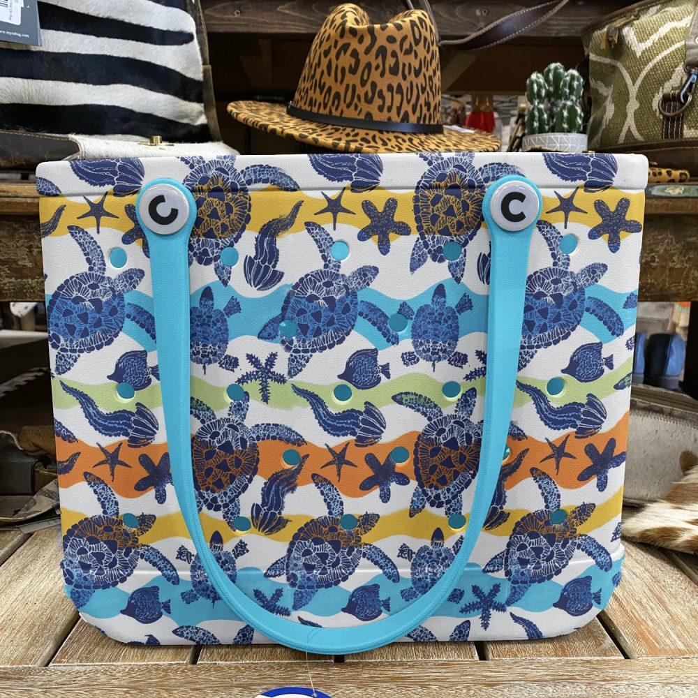 Tropical Turtle Beach Tote Bag - Large, Eco-Friendly, Vibrant Summer Style, Perfect For Beach Trips & Shopping - Image 5