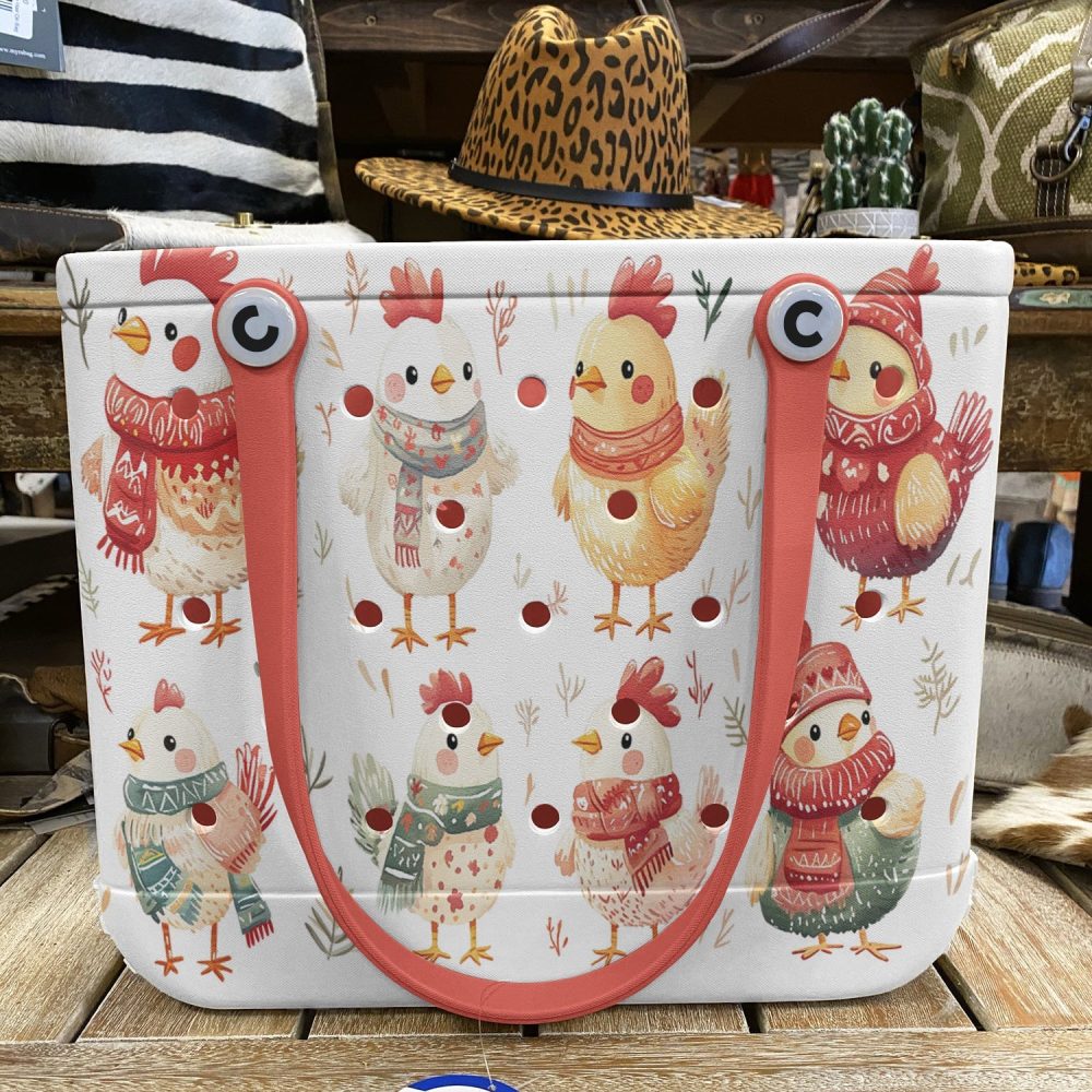Bucket Tote Bag, Limited Edition Bogg Bag, Beach Bag Cozy Chicks - Image 5