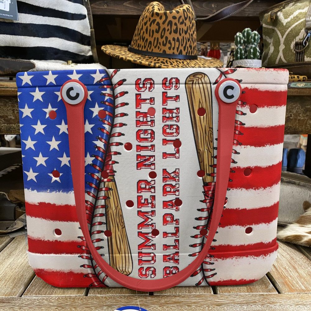 Bucket Tote Bag, Limited Edition Bogg Bag, Beach Bag Summer Nights Dugout - Image 3