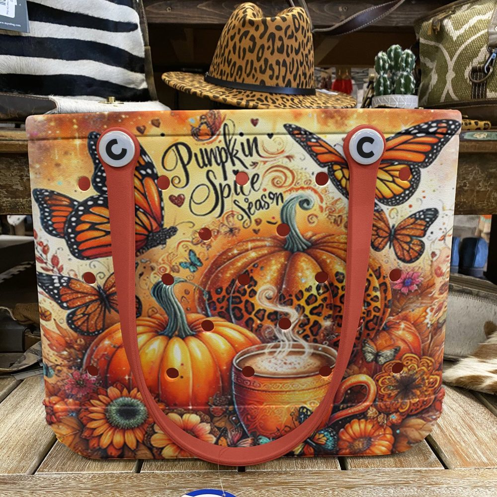 Fall Vibes Tote Bag - Pumpkin Spice & Butterfly Design - Perfect Autumn Accessory - Image 5