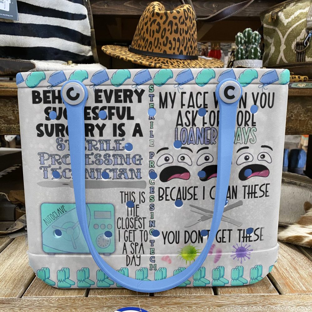 Bucket Tote Bag, Limited Edition Bogg Bag, Beach Bag Sterile Processing Tech - Image 5